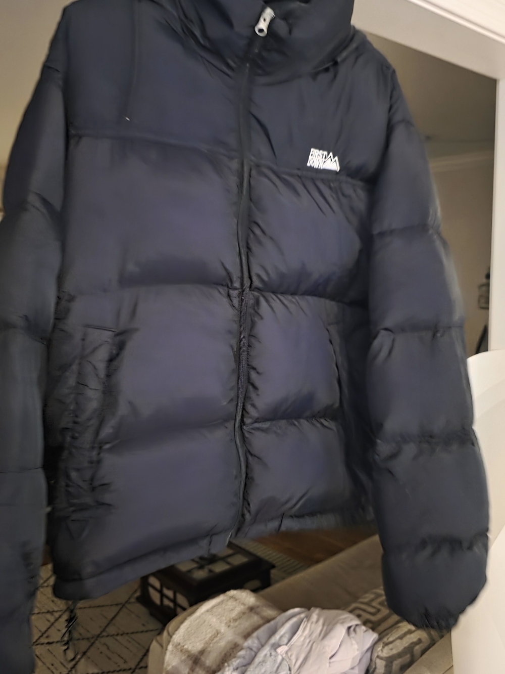 Kids First Down Puffer Jacket with High Collar